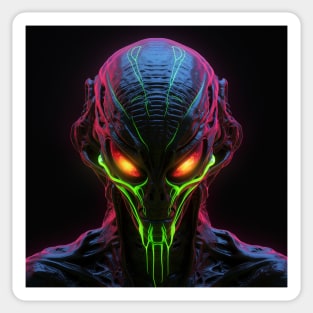 Alien Neon Art 9 Sticker